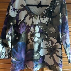 Calvin Klein Purple Floral Blouse